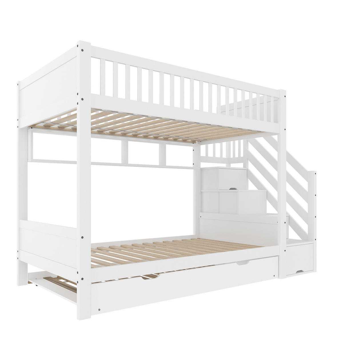 ETAGENBETT 90/200 cm Weiß - Weiß, Holz - Raumix