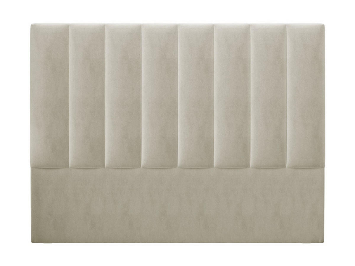 KOPFTEIL Marl aus Samt leichtes beige 200x120cm - Beige, Textil (8/120/200cm) - Micadoni
