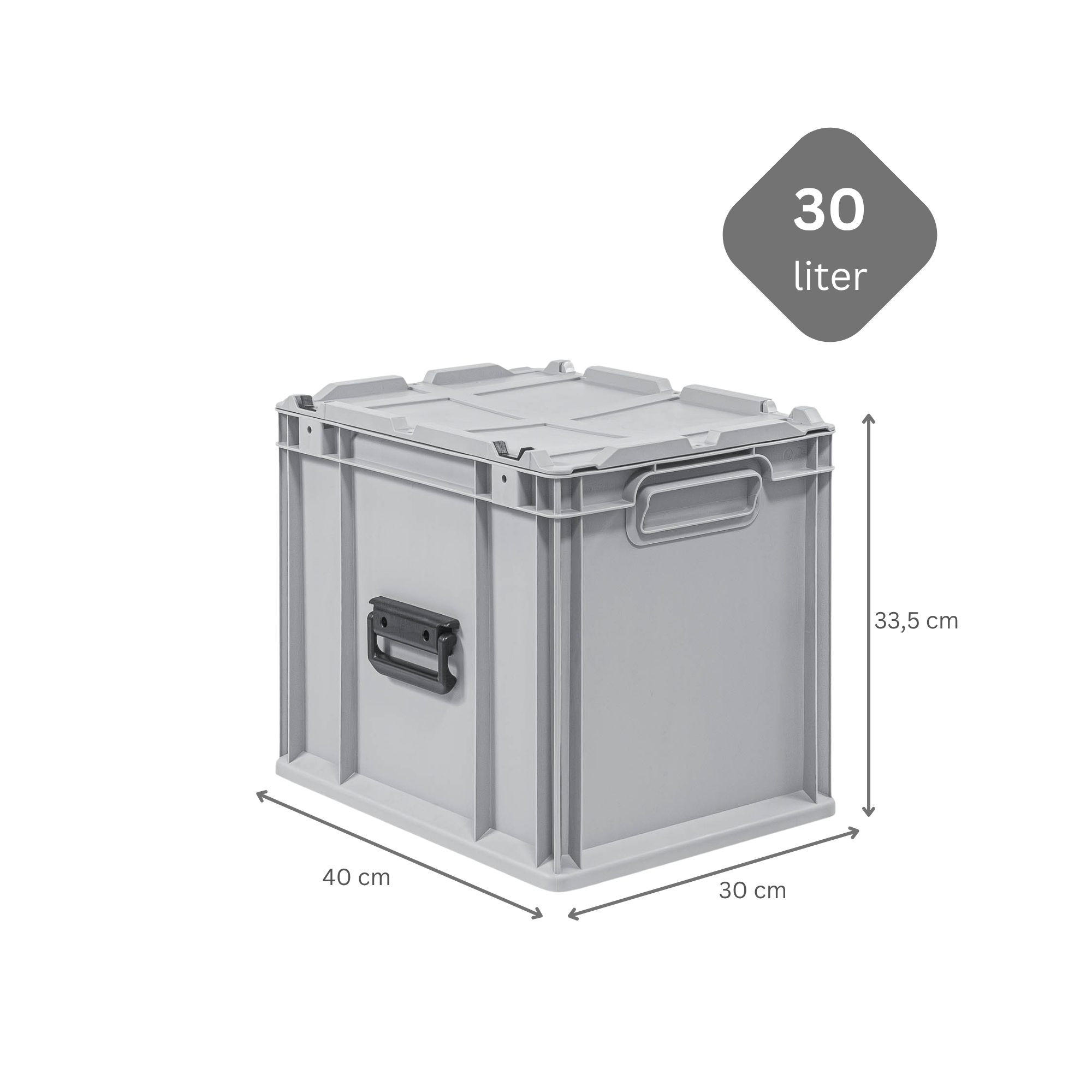 EUROBOX 8x Nextgen Portable 335x30x40cm 30 Liter - Grau, Kunststoff (30/33.5/40cm) - PROREGAL