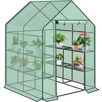 FOLIENGEWÄCHSHAUS, Metallgestell, 143 x 195 x 143 cm - Grün, Textil/Metall (143/195/143cm) - Woltu