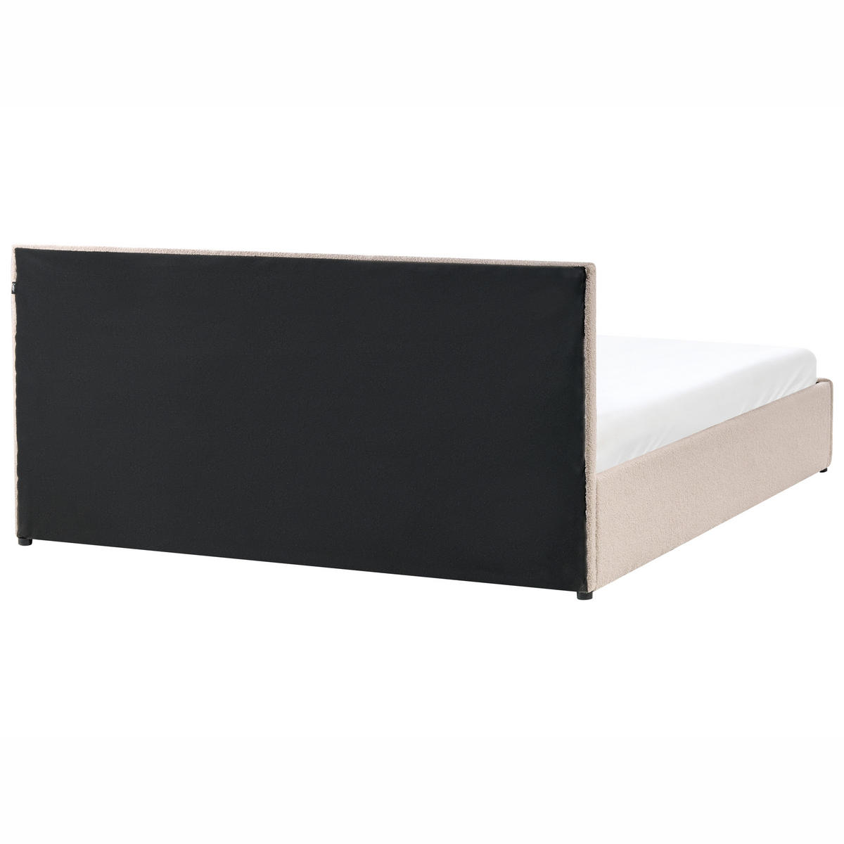 BETT mit Stauraum 180/200 cm Bouclé Beige Massognes - Beige, Textil (180/200cm) - Beliani