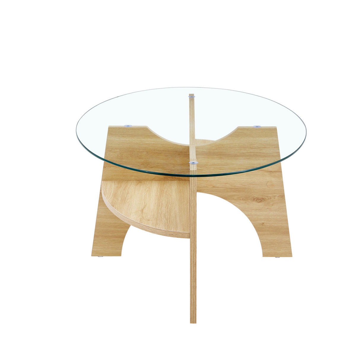 KONFERENČNÍ stolek 104,9/60/45 cm transparentní z MDF a skla s odkládací policí - průhledná, sklo (104.9/60/45cm) - OKWISH