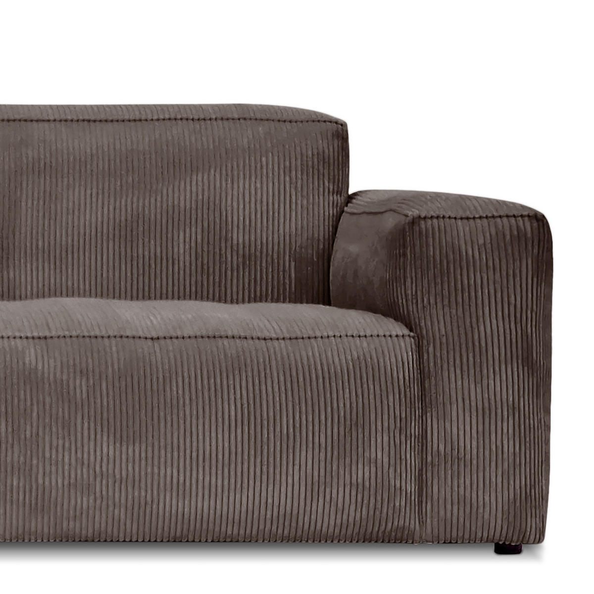 ECKSOFA mit Longchair - Schwarz/Braun, Kunststoff/Textil (345/170cm) - home24
