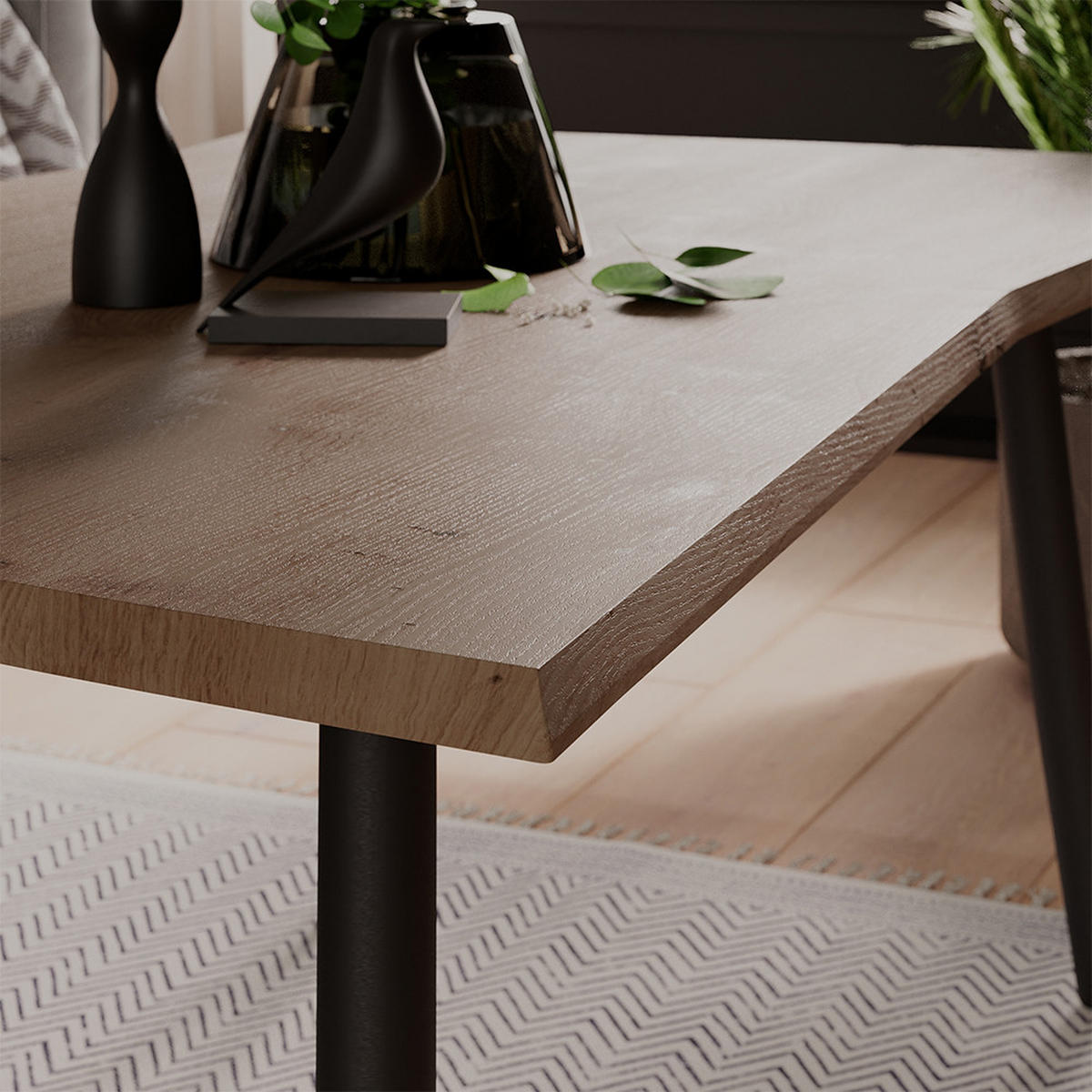 COUCHTISCH Yan Artisan 100 x 60 cm - Hellgrau, Holzwerkstoff (60/100/40cm) - Vicco