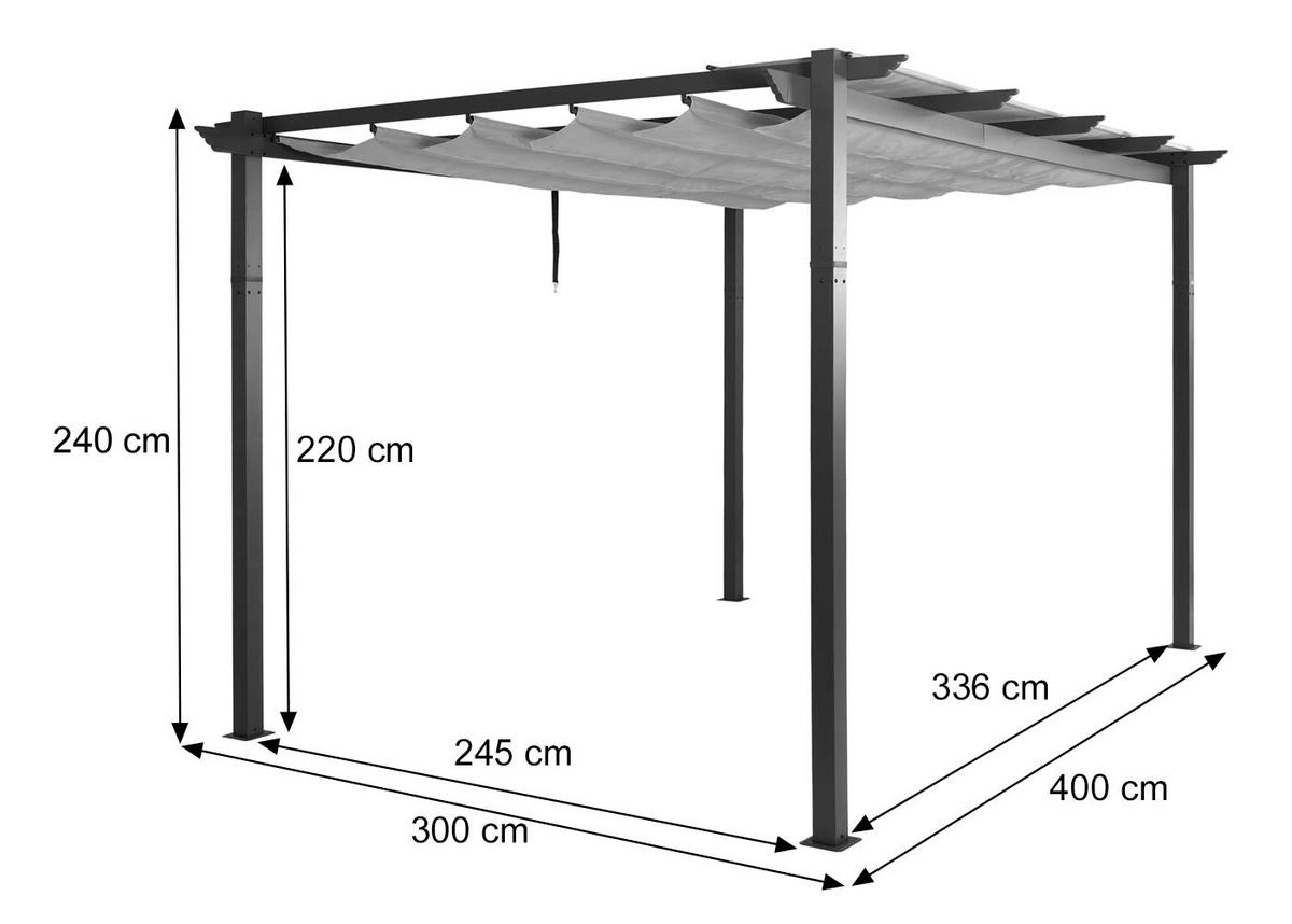 PERGOLA Zelená - zelená barva, kov (400/240/300cm) - MCW