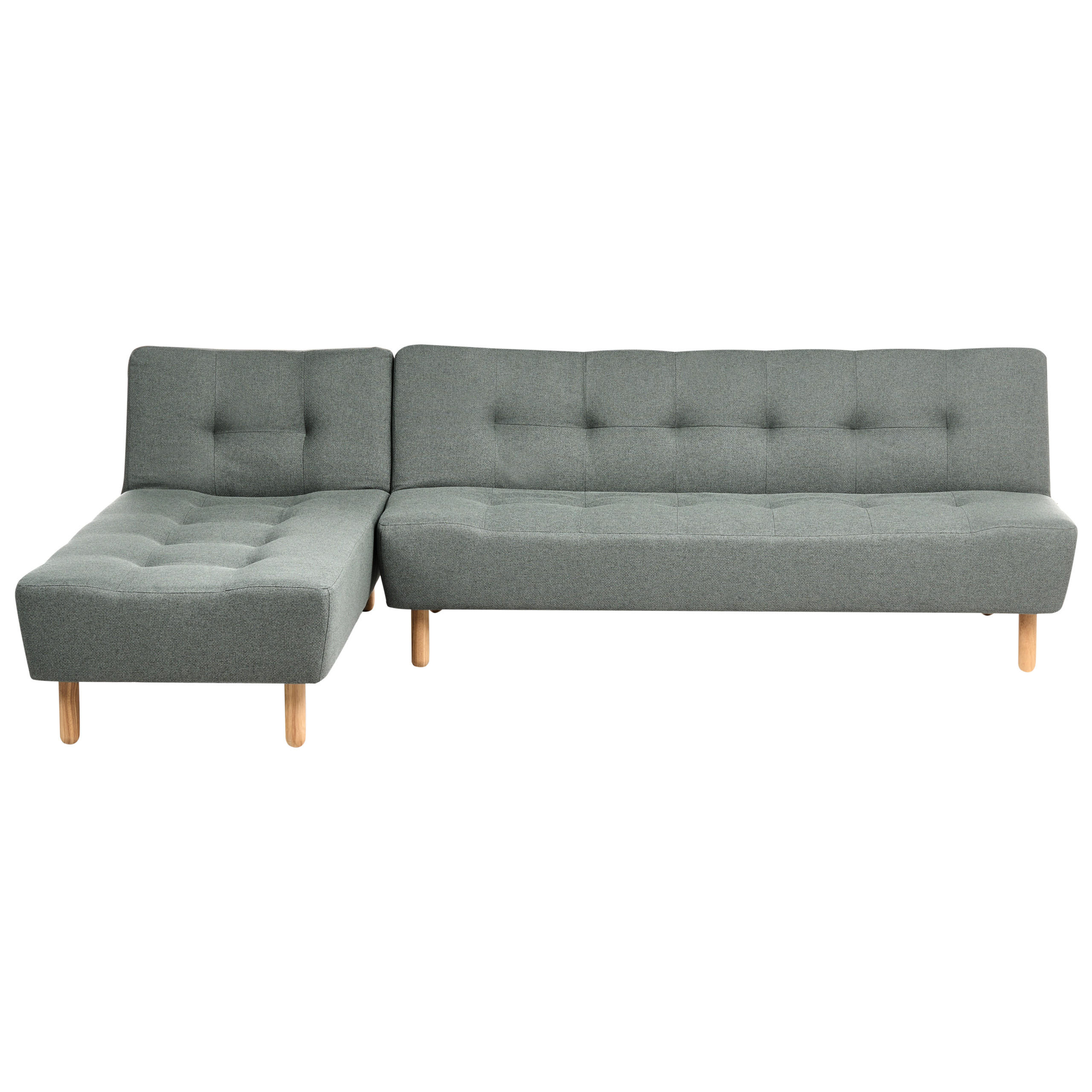 COLȚAR EXTENSIBIL modul cu 4 locuri textil verde pe partea dreaptă Alsten - maro/verde, material textil (258/161cm) - Beliani