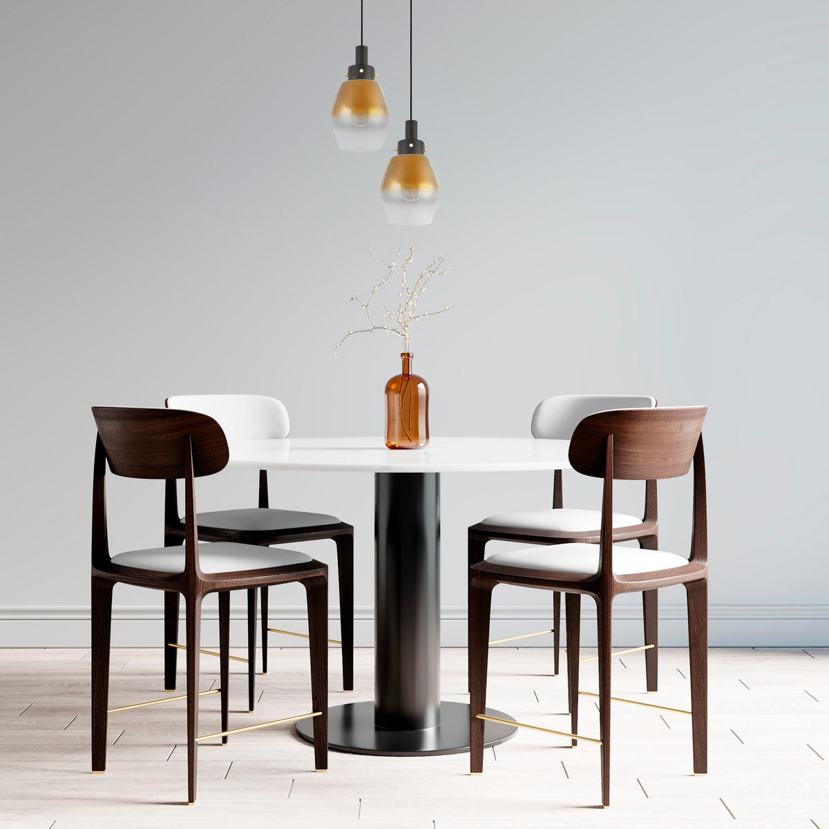 PENDELLEUCHTE Dora - Goldfarben/Schwarz, Metall (14/14/25.4cm) - Paco Home