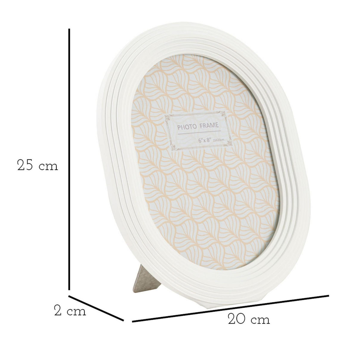 RAHMEN Oval Stuckatur 25/30 cm - Weiß, Kunststoff (20/25/2cm) - Mauro Ferretti