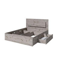 BETT TORVAN – 160×200 cm - mit lattenrost und Schubladen Wellington Eiche - Eichefarben, Holzwerkstoff (160/200cm) - Milaros Markt