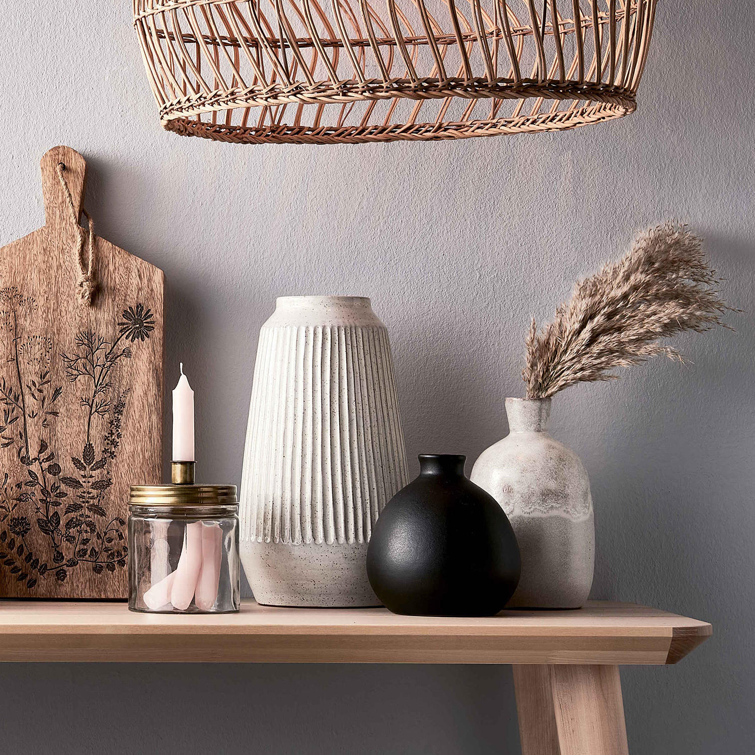 VASE Finja - Beige, Keramik (32cm) - BUTLERS