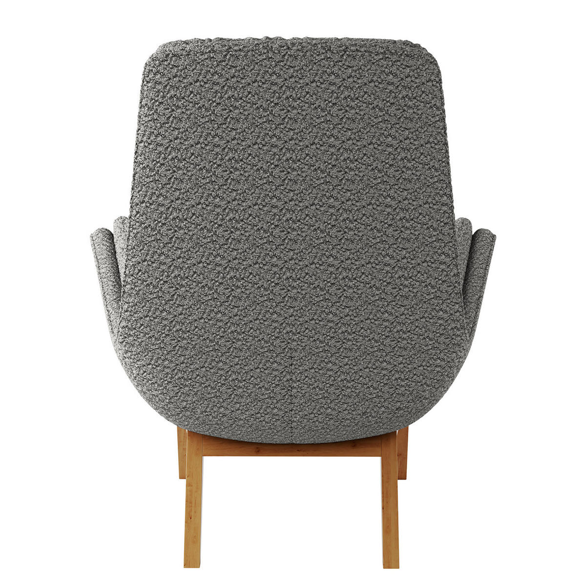 SESSEL mit Holzfüssen - Eichefarben/Grau, Eichenholz/Holz (83/95/97cm) - home24