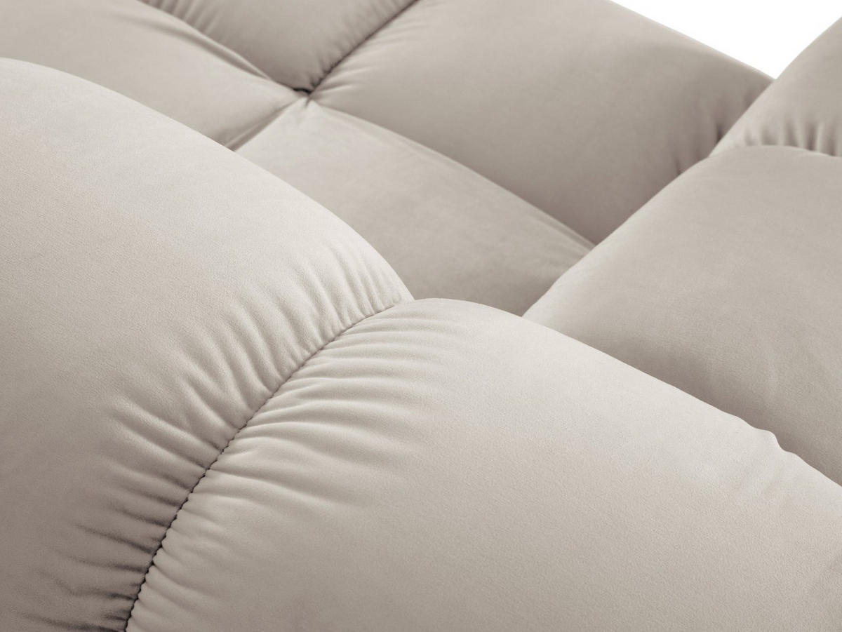 MODULARES-ECKSOFA links Bellis aus Samt leichtes beige 4 Sitzplätze - Creme, Textil (122/285cm) - Micadoni