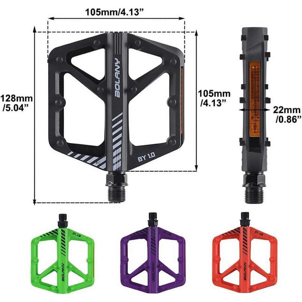 FAHRRADPEDALE HillMiles MTB Orange rutschfest 9/16 Zoll - Orange, Kunststoff (10.5/2.2/12.8cm)