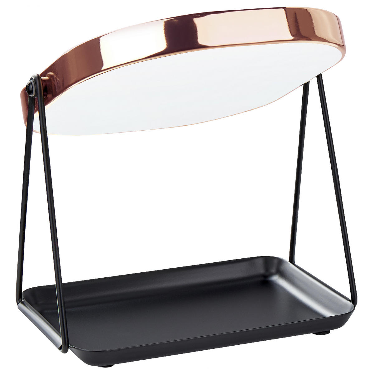 KOSMETIKSPIEGEL 20/22 cm roségold Correze - Roségold/Schwarz, Metall (15/31/24cm) - Beliani