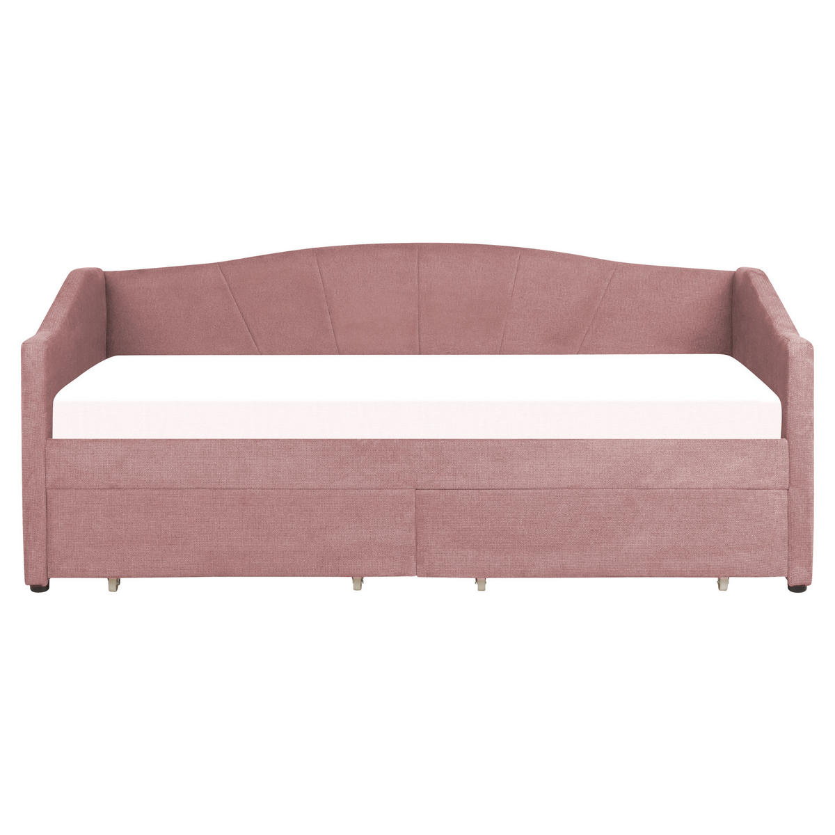 TAGESBETT mit Stauraum 90x200 cm Rosa Vittel - Pink, Textil (90/200cm) - Beliani