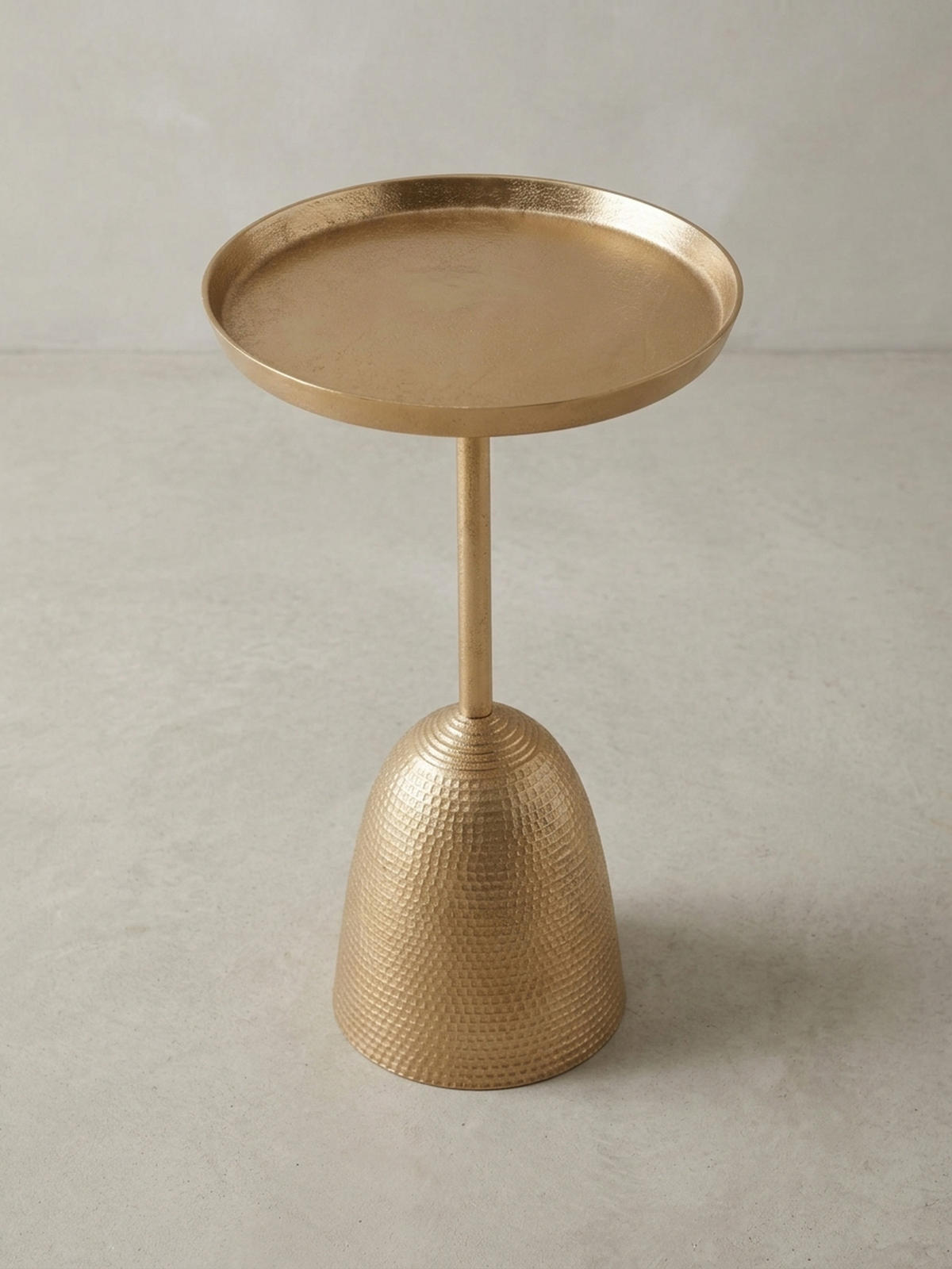 BEISTELLTISCH – Rund Mattgold Aluminium lackiert 33x33x53 cm - Goldfarben, Metall (33/33/53cm) - KADIMA DESIGN