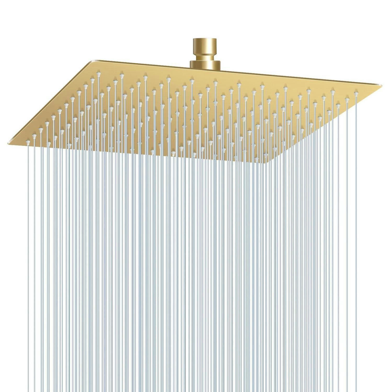 DUSCHKOPF Regendusche 30 cm Gebürstetes Gold Edelstahl - Goldfarben, Metall (30/12.7/30cm)