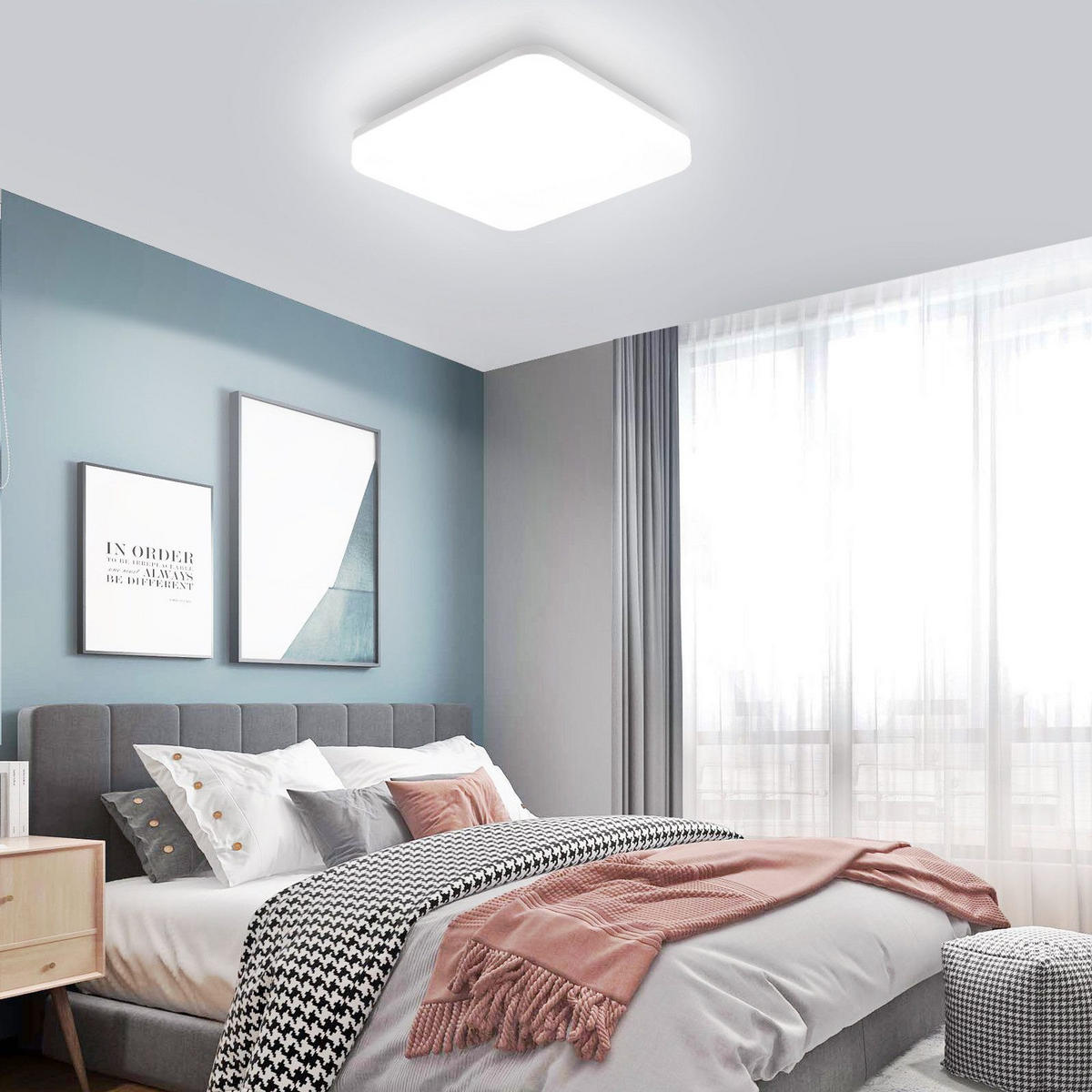 LED-DECKENLEUCHTE Madsen 22/22/4.8cm - Weiß, Kunststoff (22/22/4.8cm) - Nettlife