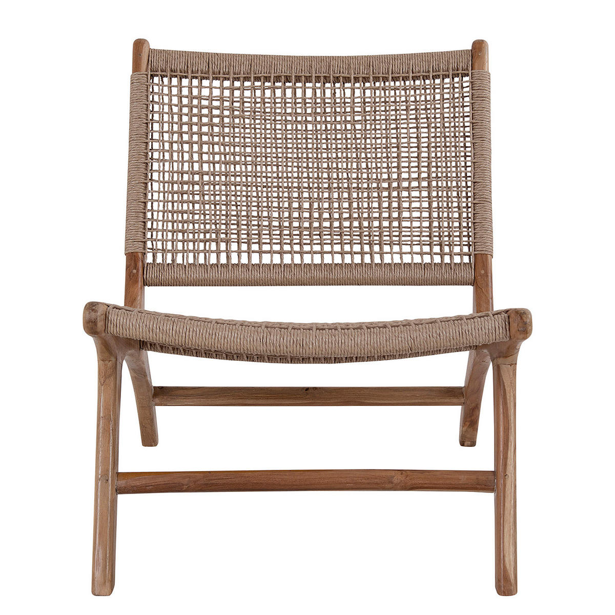 LOUNGESESSEL - Teakholz Massiv / Polyrattan - Natur - Braun, Naturmaterialien/Holz (60/73/80cm) - home24