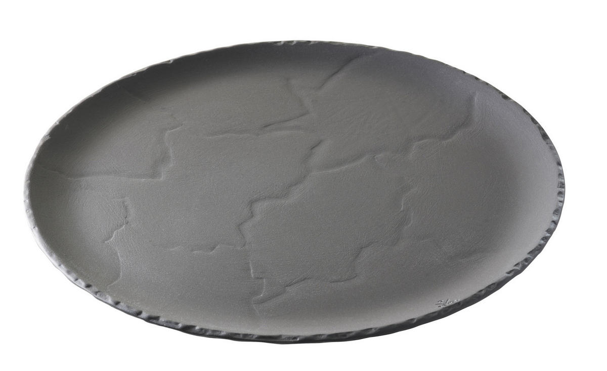 STEAKTELLER RUND 32 cm Matt schiefer style - Schieferfarben, Keramik (32cm) - Revol Porcelaine France