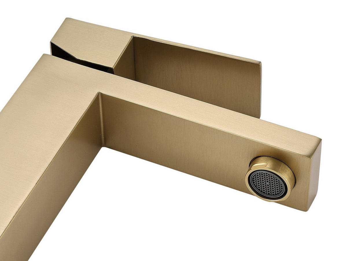 WASCHTISCHARMATUR - 15.3 cm x 4.9 cm - metall - goldfarben Canilas - Goldfarben, Metall (15.3/17.8/4.9cm) - Vente-Unique