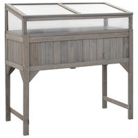 HOCHBEET mit Gewächshaus 110/54/120 cm, aus Massivholz Tanne, Grau - Grau, Holz (54/120/110cm) - vidaXL
