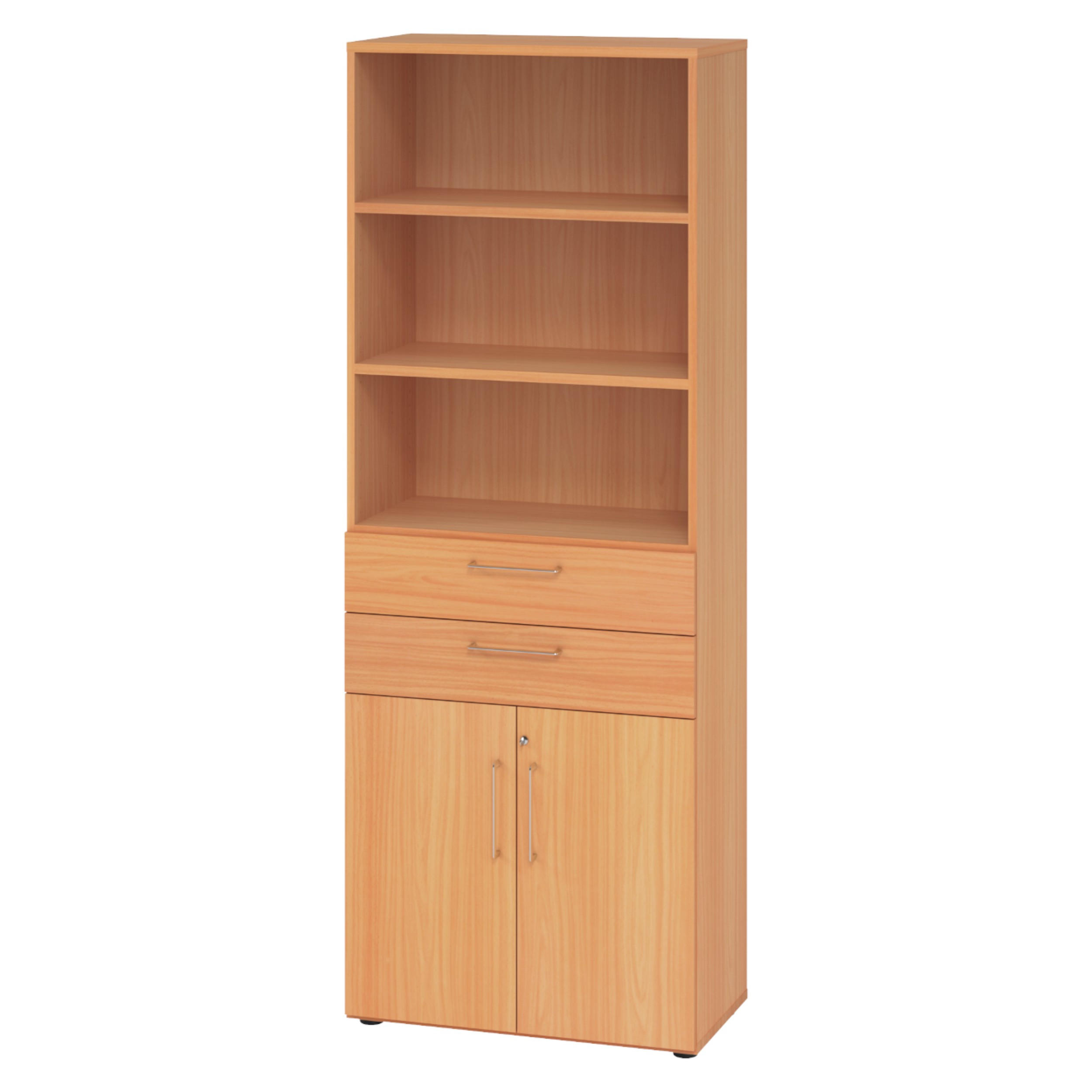 KOMBISCHRANK - mit Schubladen 42/80/215,6 cm in Buchefarben - Buchefarben, Holzwerkstoff (80/215.6/42cm) - bümö