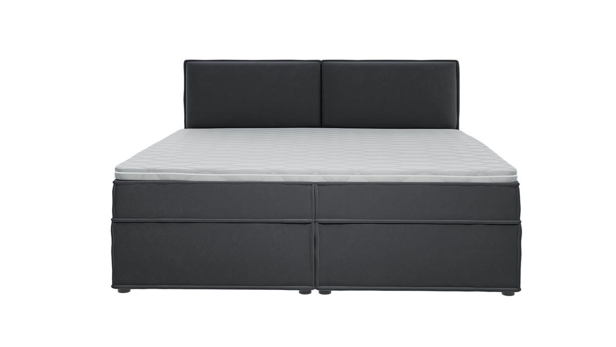 BOXBETT Eclipse 200/200 cm Graphit Luxusmicrofaser - Graphitfarben/Schwarz, Holz/Kunststoff (200/200cm) - S-Style Möbel