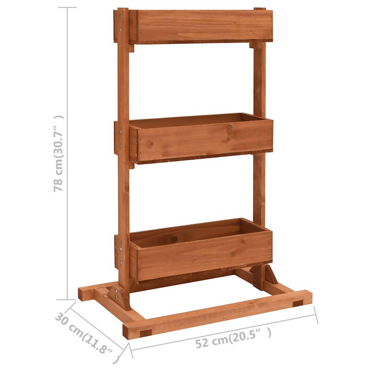 PFLANZKÜBEL 52/30/78 Cm Tannenholz - Braun, Holz (52/78/30cm) - vidaXL