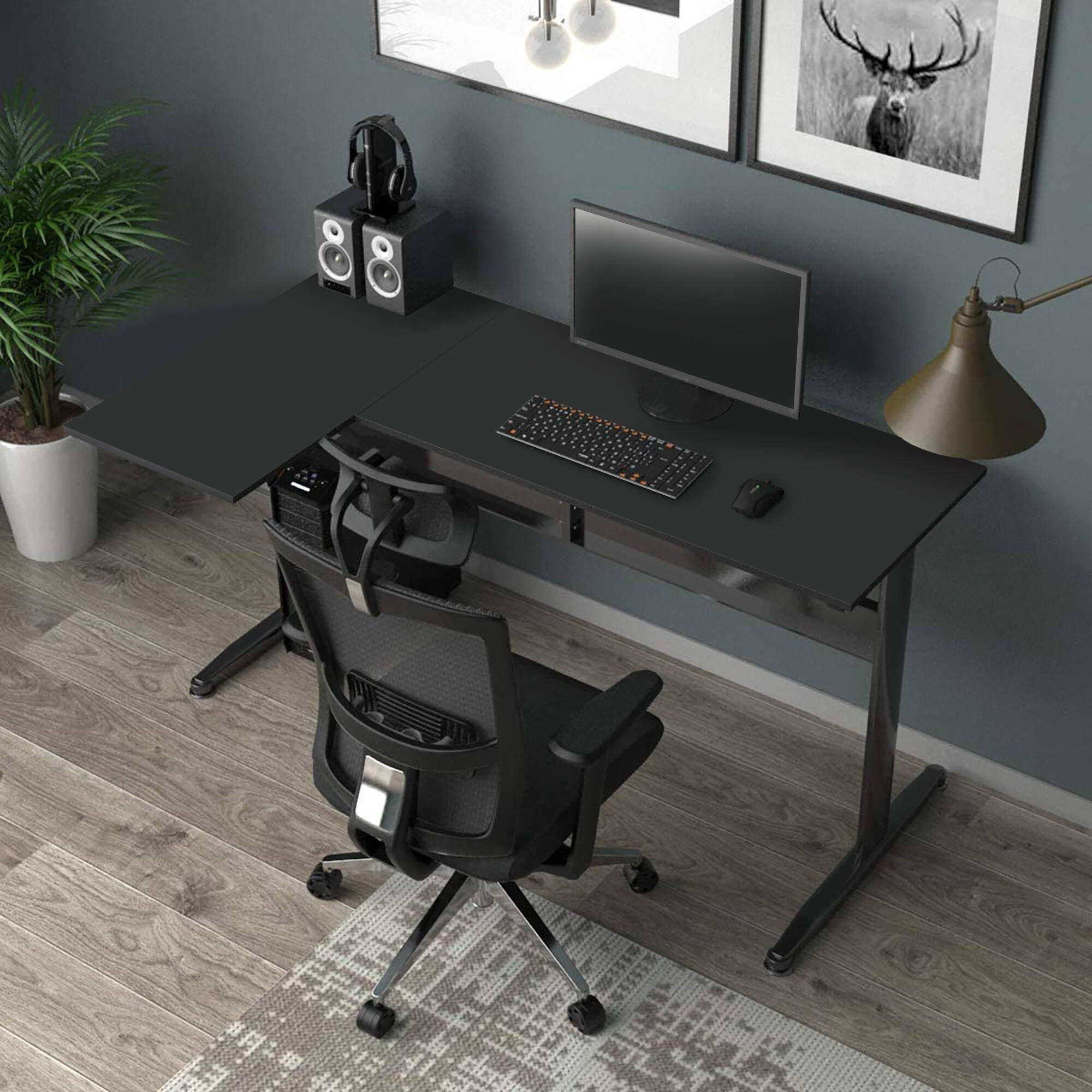 SCHREIBTISCH Schwarz 140/80/75 cm - Schwarz, Holzwerkstoff (140/80/75cm) - DMORA
