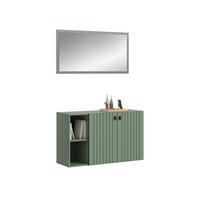 GARDEROBEN-SET STATION 2-tlg. (B/H/T: ca. 106/192/37 cm) in Smoke Green/Smoke Green - Dunkelgrün, Holzwerkstoff (106/192/37cm)
