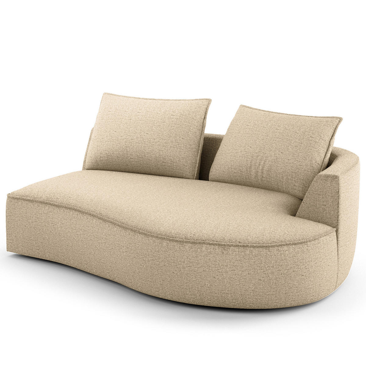 OTTOMANE - modular - Taupe/Schwarz, Kunststoff/Textil (196/82/146cm) - home24