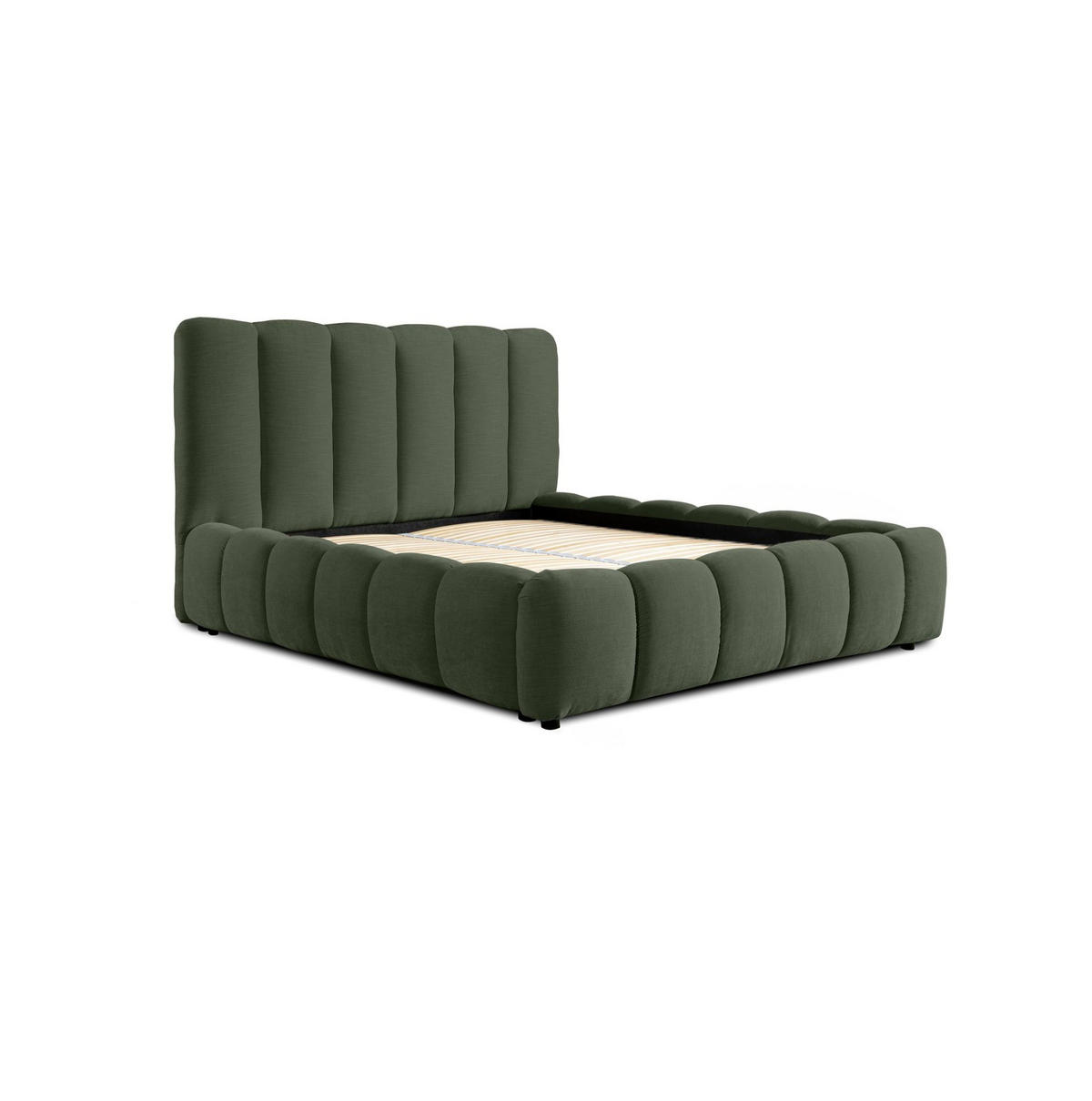 POLSTERBETT Heda Komplettset - Jadegrün, Holzwerkstoff/Textil (140/200cm) - Fun Möbel