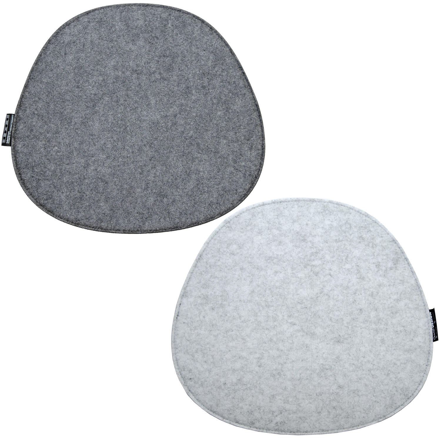 FILZ-SITZKISSEN zum Wenden, 2er Set 40/37/2,5 cm, Grau - Grau, Kunststoff (40/37/1cm) - Dunedesign
