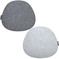 FILZ-SITZKISSEN zum Wenden, 2er Set 40/37/2,5 cm, Grau - Grau, Kunststoff (40/37/1cm) - Dunedesign