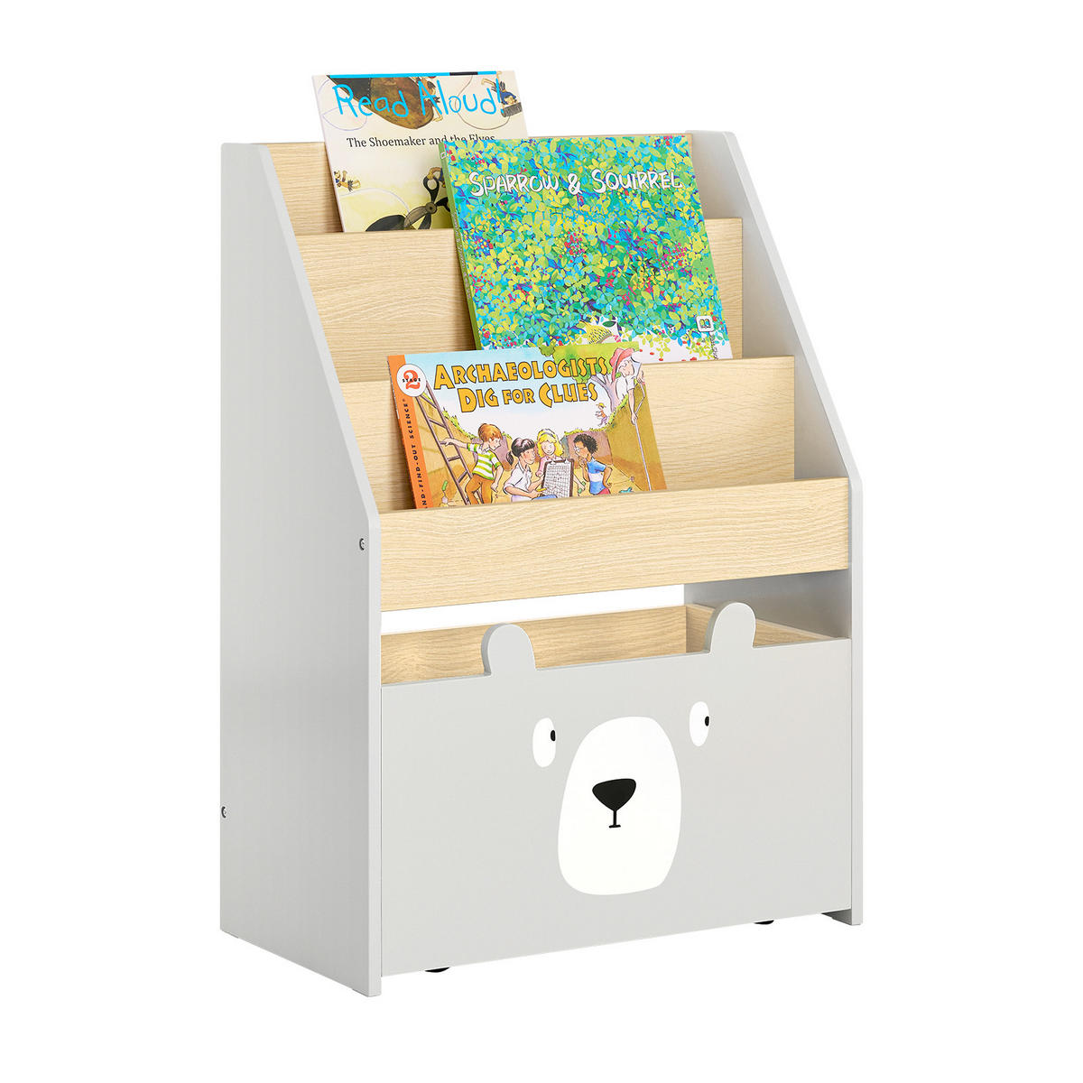 KINDERREGAL Grau-Natur - Grau, Holzwerkstoff (51/70/28cm) - SoBuy