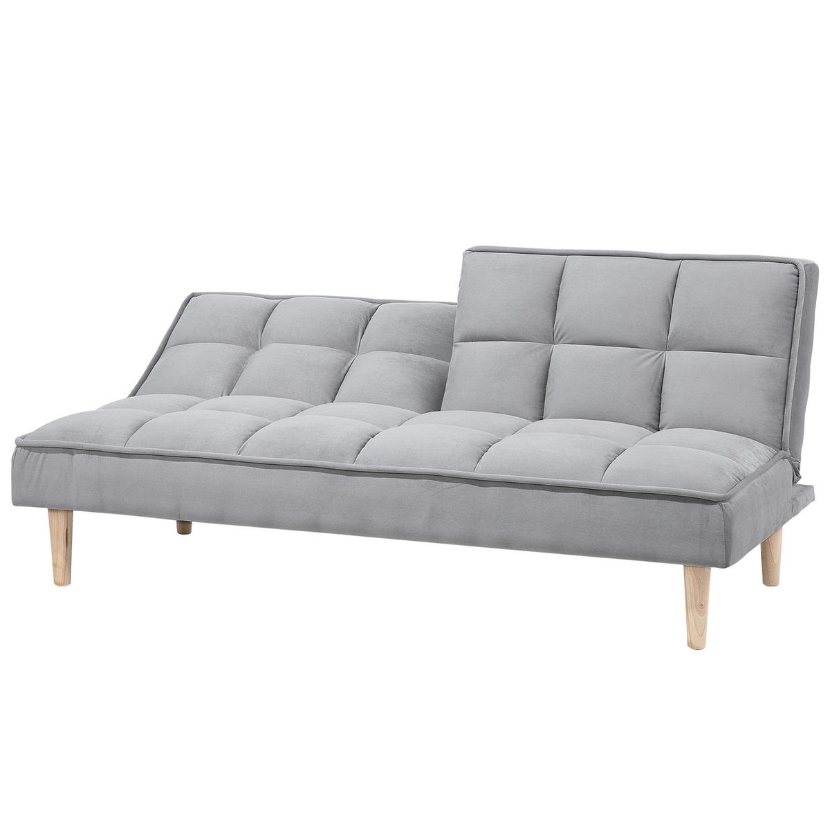 3-SITZER-SCHLAFSOFA Polyester Grau Siljan - Hellgrau, Textil (177/80/80cm) - Beliani