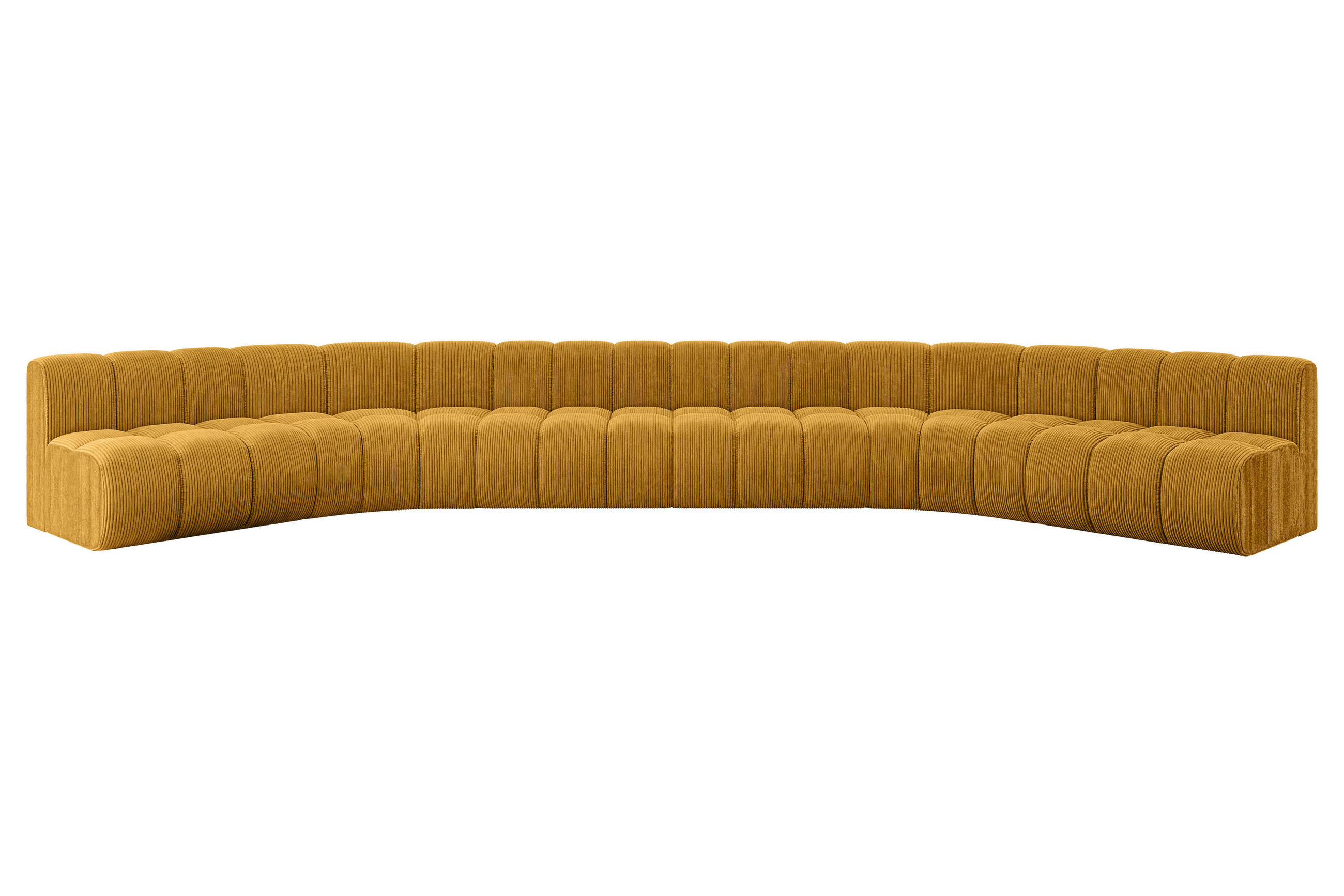 WOHNLANDSCHAFT modulares Sofa Montra-U2 - 581x174x70 cm Senfgelb - Currygelb, Holzwerkstoff/Textil (581/70/174cm) - ALTDECOR