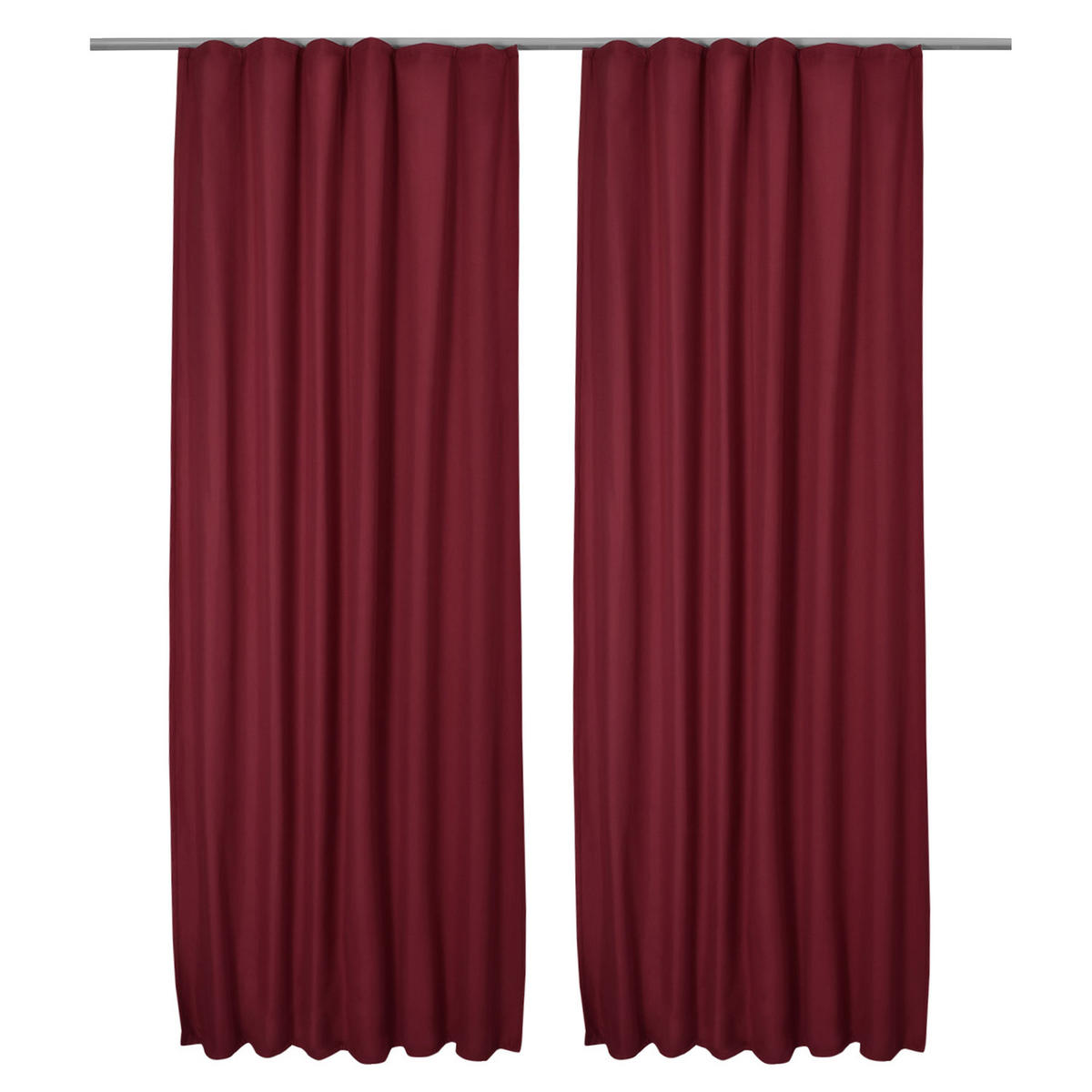 VORHANG Amelie TK mit Kräuselband 140x245cm Rot (2tlg) - Rot, Textil (140/245/1cm) - Beautissu 