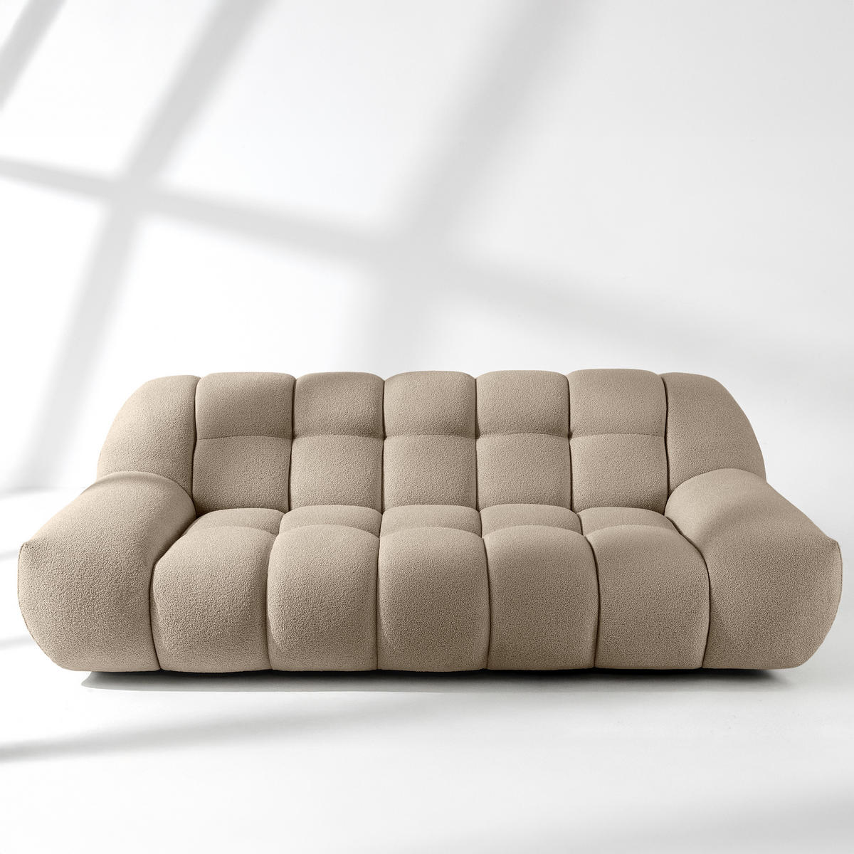 EINZELSOFA VENA Bouclé, Beige - Beige, Holz/Textil (225/72/105cm) - KONSIMO®