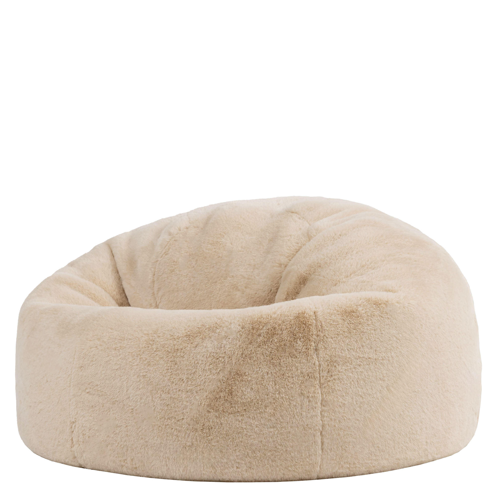SITZSACK Kingston Kaninchenkunstfell - Beige, Textil (85/50/85cm) - icon