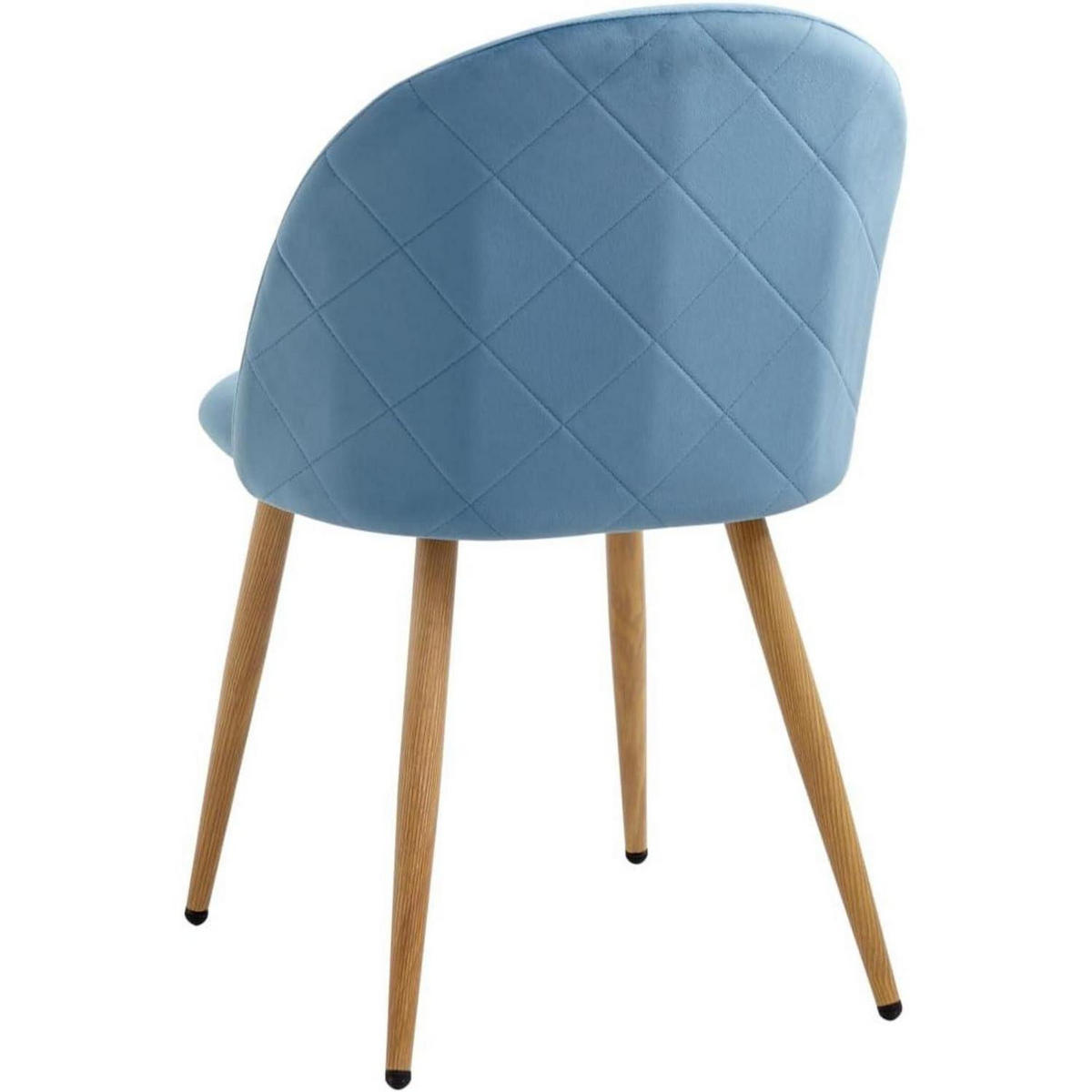 ESSZIMMERSTUHL 4er-Set Samt Blau mit Metallbeinen - Blau, Textil (43/80/47.5cm)