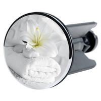 WASCHBECKENSTÖPSEL Good Feeling - Weiß, Kunststoff/Metall (4/7/7cm) - Sanilo