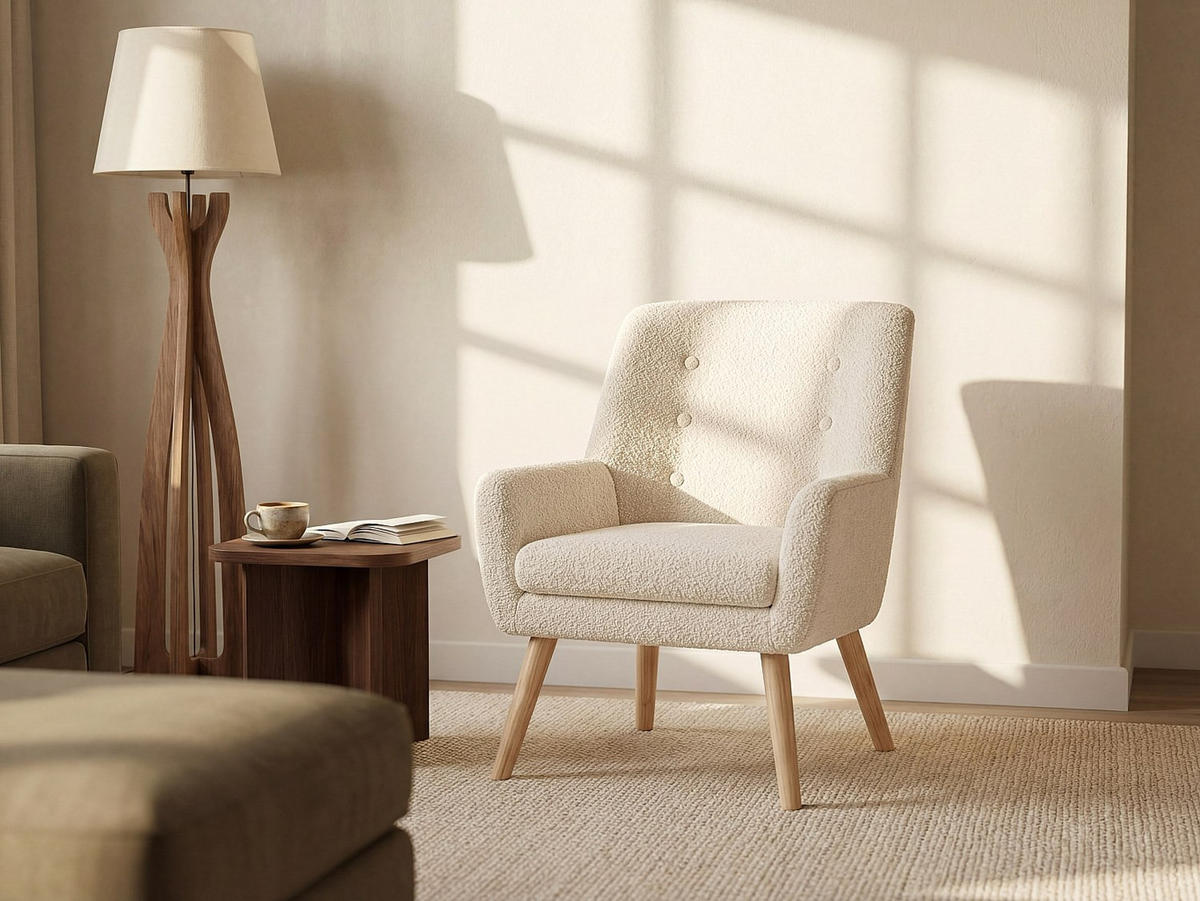 SESSEL mit gerader Rückenlehne - 1 Person - Stoff - Weiß - - Weiß, Textil (65/79/68cm) - Vente-Unique
