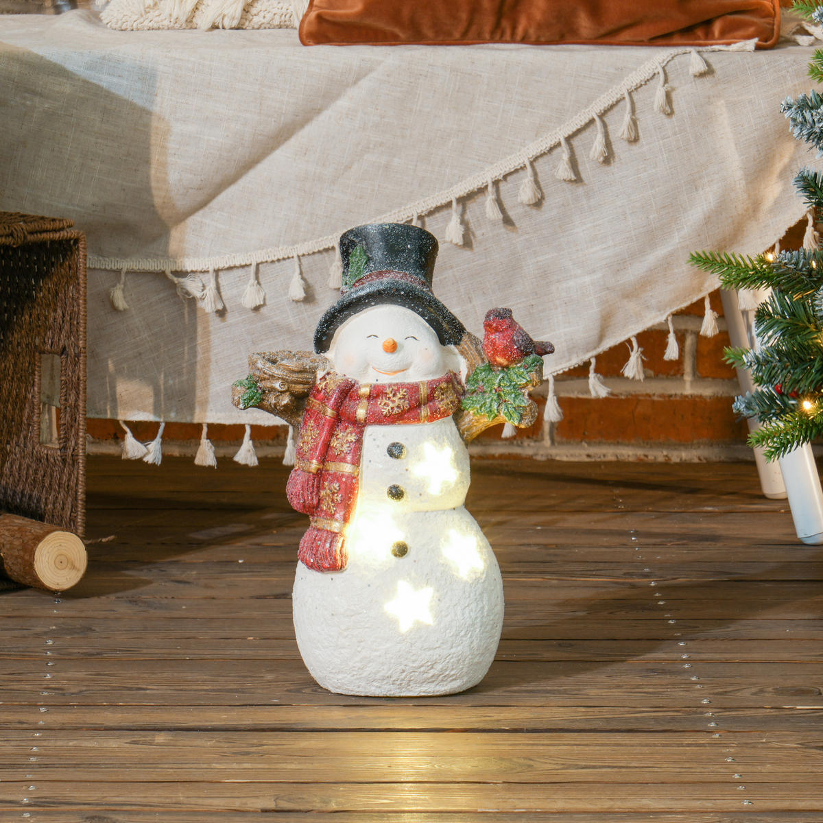 WEIHNACHTSFIGUR - Rot/Weiß, Kunststoff (15.5/38/25cm) - HOMCOM