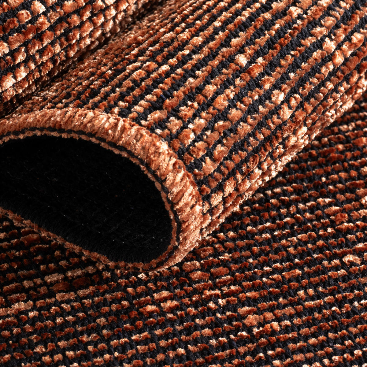 TEPPICH Kurzflor Unicolor Chenille Baumwolle Innen Kupfer Läufer 80x150 - Kupferfarben, Textil (80/150cm) - KADIMA DESIGN