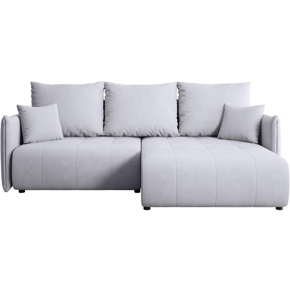 ECKSCHLAFSOFA Henry Mini hellgrau rechts - Hellgrau/Schwarz, Kunststoff/Textil (221/153cm) - Beautysofa