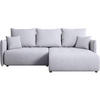 ECKSCHLAFSOFA Henry Mini hellgrau rechts - Hellgrau/Schwarz, Kunststoff/Textil (221/153cm) - Beautysofa