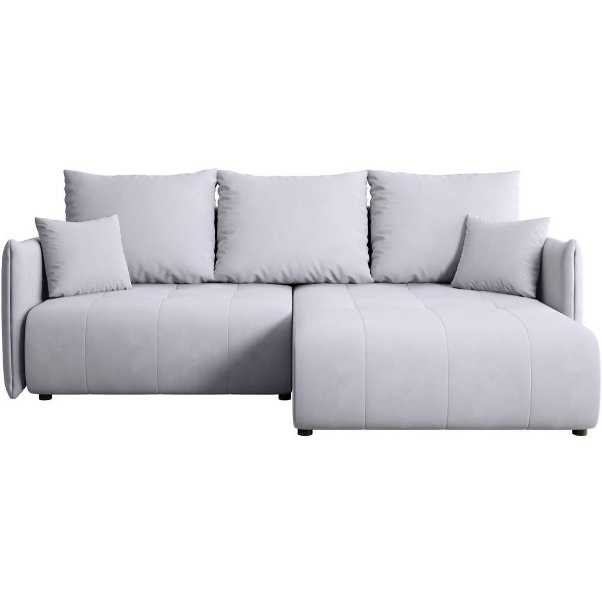 ECKSCHLAFSOFA Henry Mini hellgrau rechts - Hellgrau/Schwarz, Kunststoff/Textil (221/153cm) - Beautysofa