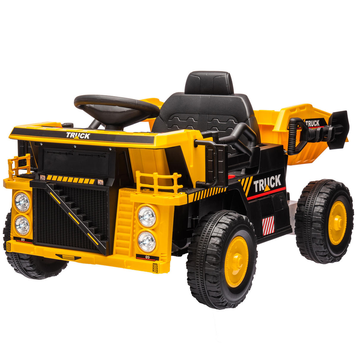 ELEKTRO-KIPPLASTER, 3-6 km/h, Rutschauto, Licht & Musik, für 3-5 Jahre - Gelb, Kunststoff/Metall (97/63/53cm) - AIYAPLAY